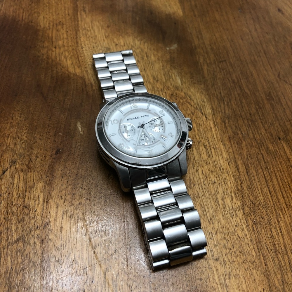 Large Silver Michael Kors watch